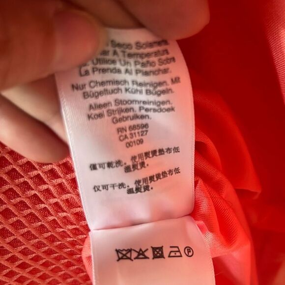 DKNY Womens A Line Sleeveless Waffle Mini Dress Pleated Coral Size 14 NWT - Picture 13 of 13